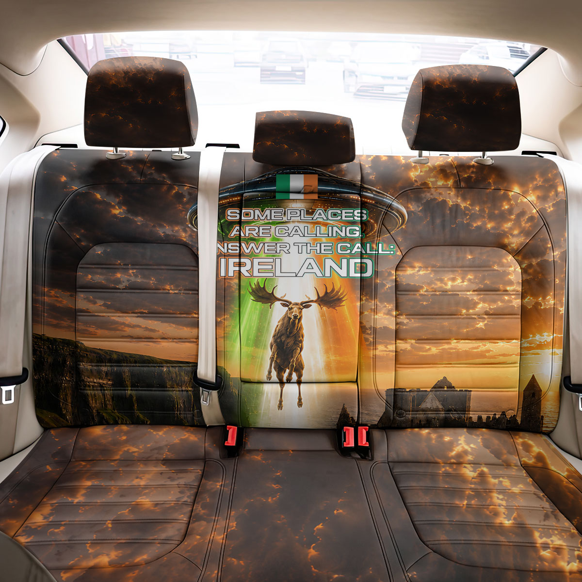 Ireland UFO Back Car Seat Cover Irish Landscape Answer The Call