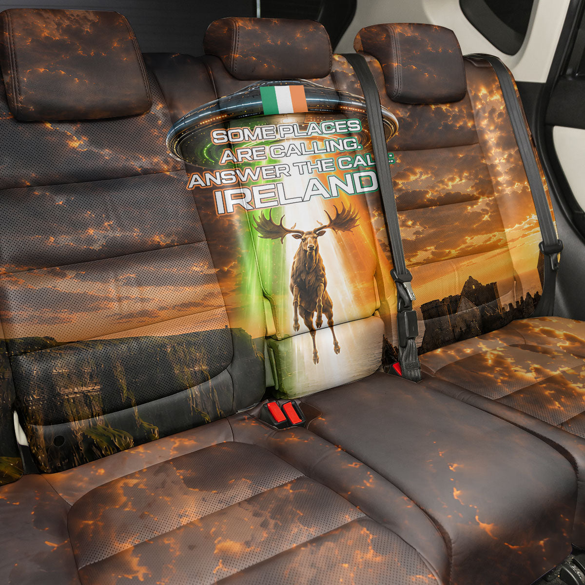 Ireland UFO Back Car Seat Cover Irish Landscape Answer The Call