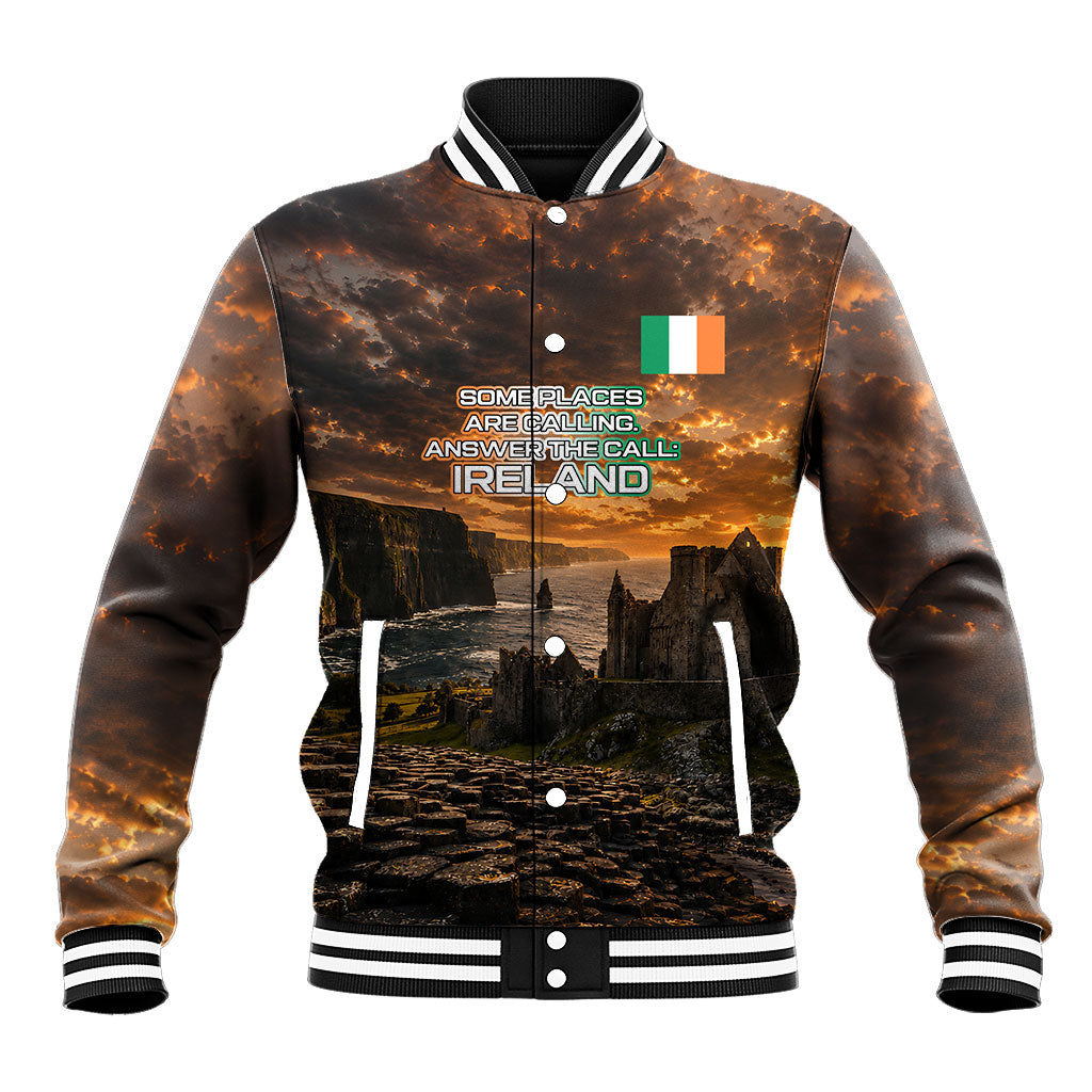Ireland UFO Baseball Jacket Irish Landscape Answer The Call