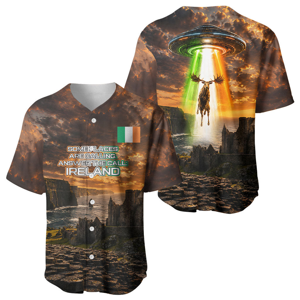 Ireland UFO Baseball Jersey Irish Landscape Answer The Call