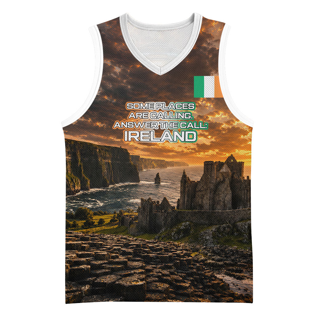 Ireland UFO Basketball Jersey Irish Landscape Answer The Call