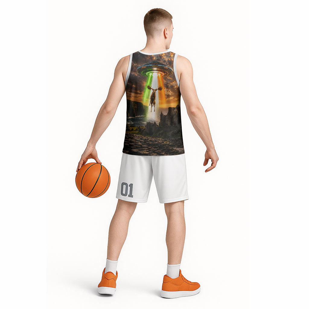 Ireland UFO Basketball Jersey Irish Landscape Answer The Call