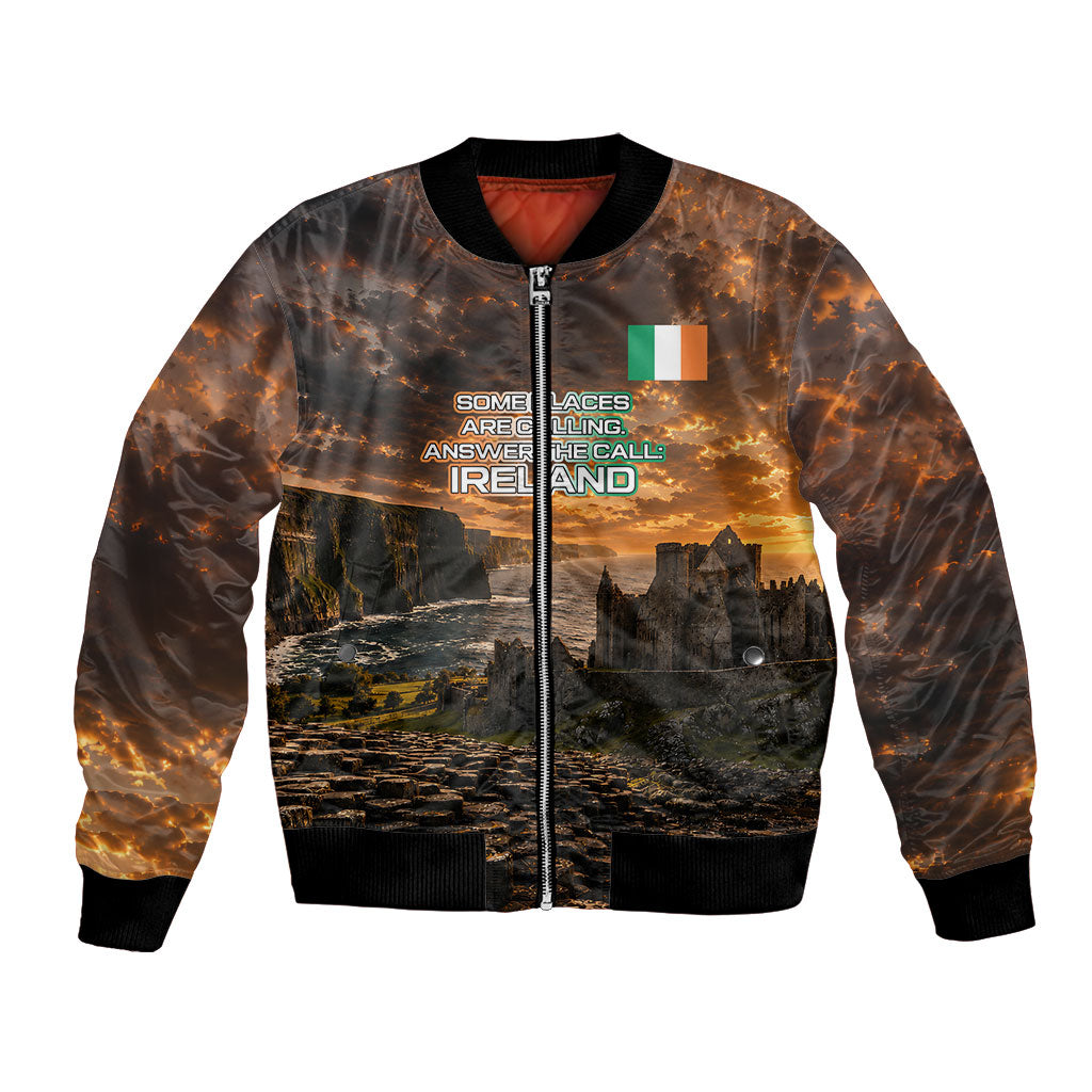 Ireland UFO Bomber Jacket Irish Landscape Answer The Call