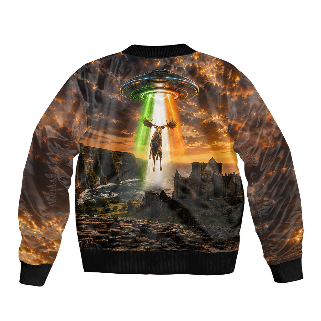 Ireland UFO Bomber Jacket Irish Landscape Answer The Call