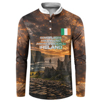 Ireland UFO Button Sweatshirt Irish Landscape Answer The Call