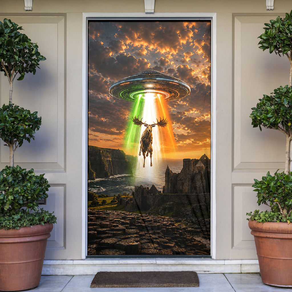 Ireland UFO Door Cover Irish Landscape Answer The Call