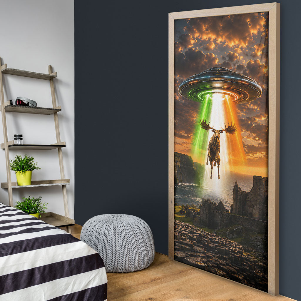 Ireland UFO Door Cover Irish Landscape Answer The Call