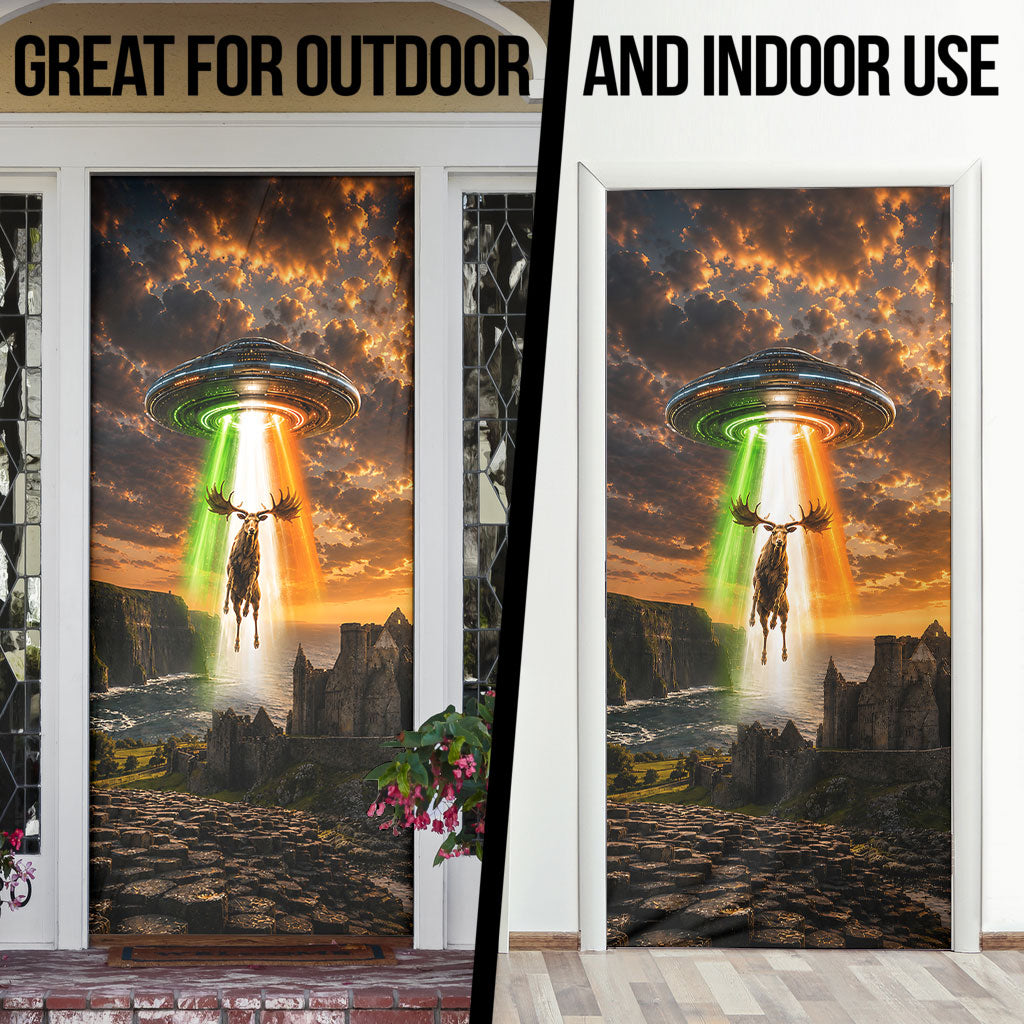 Ireland UFO Door Cover Irish Landscape Answer The Call