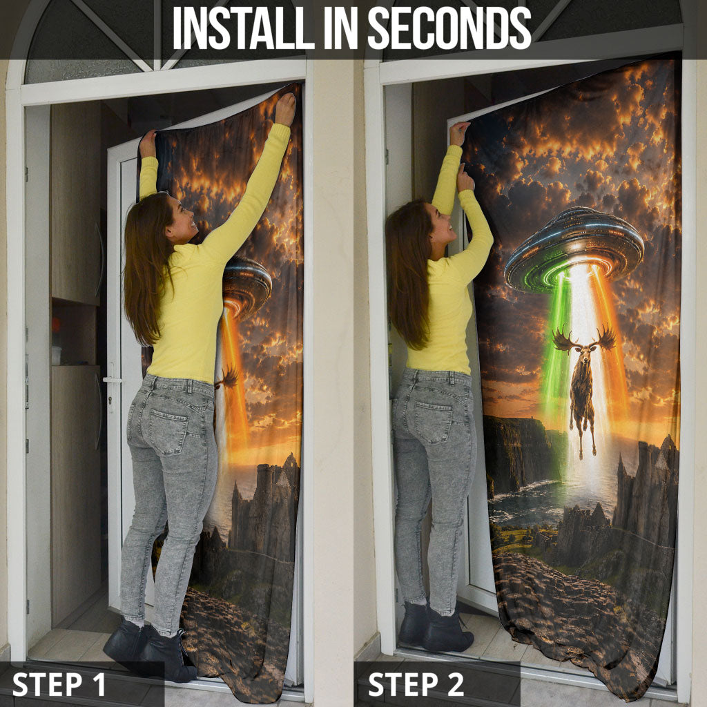 Ireland UFO Door Cover Irish Landscape Answer The Call