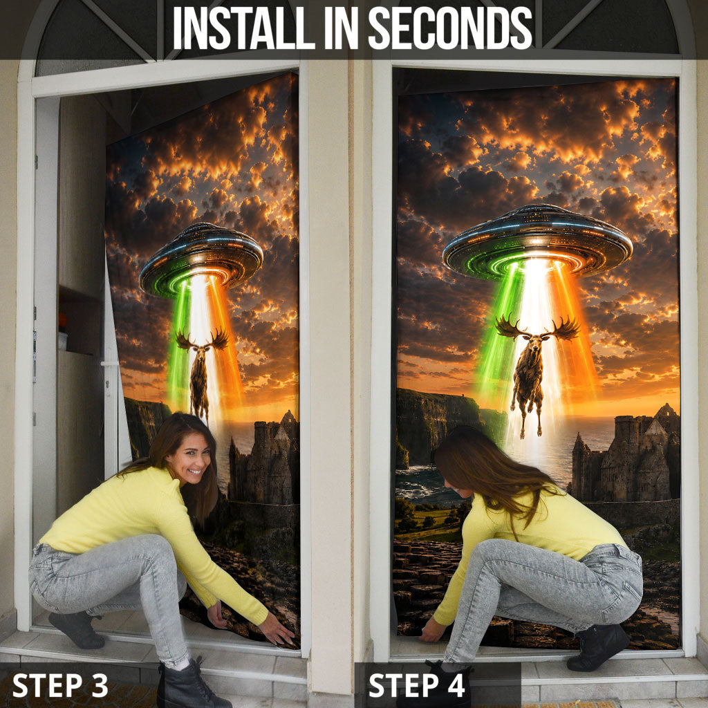 Ireland UFO Door Cover Irish Landscape Answer The Call