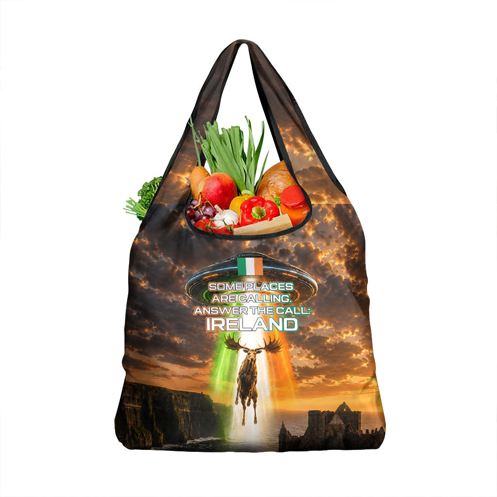Ireland UFO Grocery Bag Irish Landscape Answer The Call