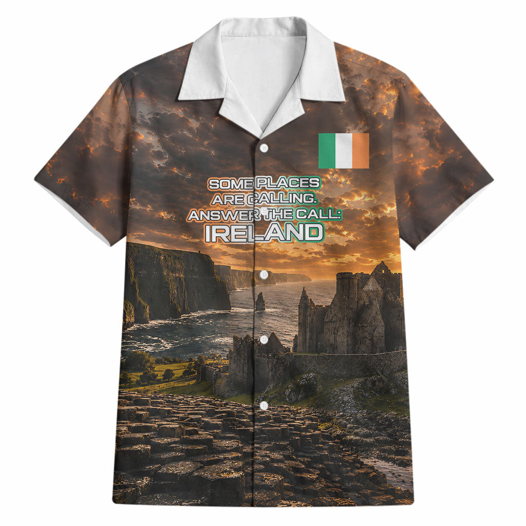 Ireland UFO Hawaiian Shirt Irish Landscape Answer The Call