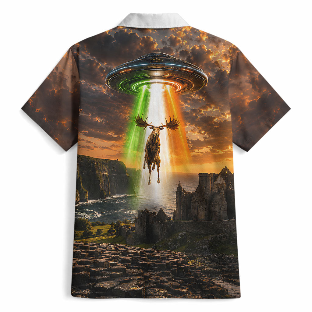Ireland UFO Hawaiian Shirt Irish Landscape Answer The Call