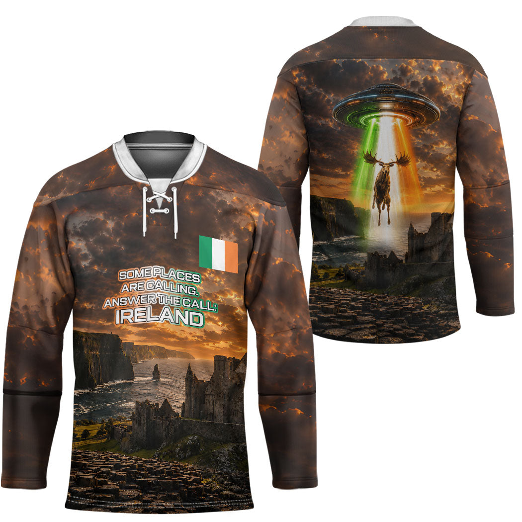 Ireland UFO Hockey Jersey Irish Landscape Answer The Call