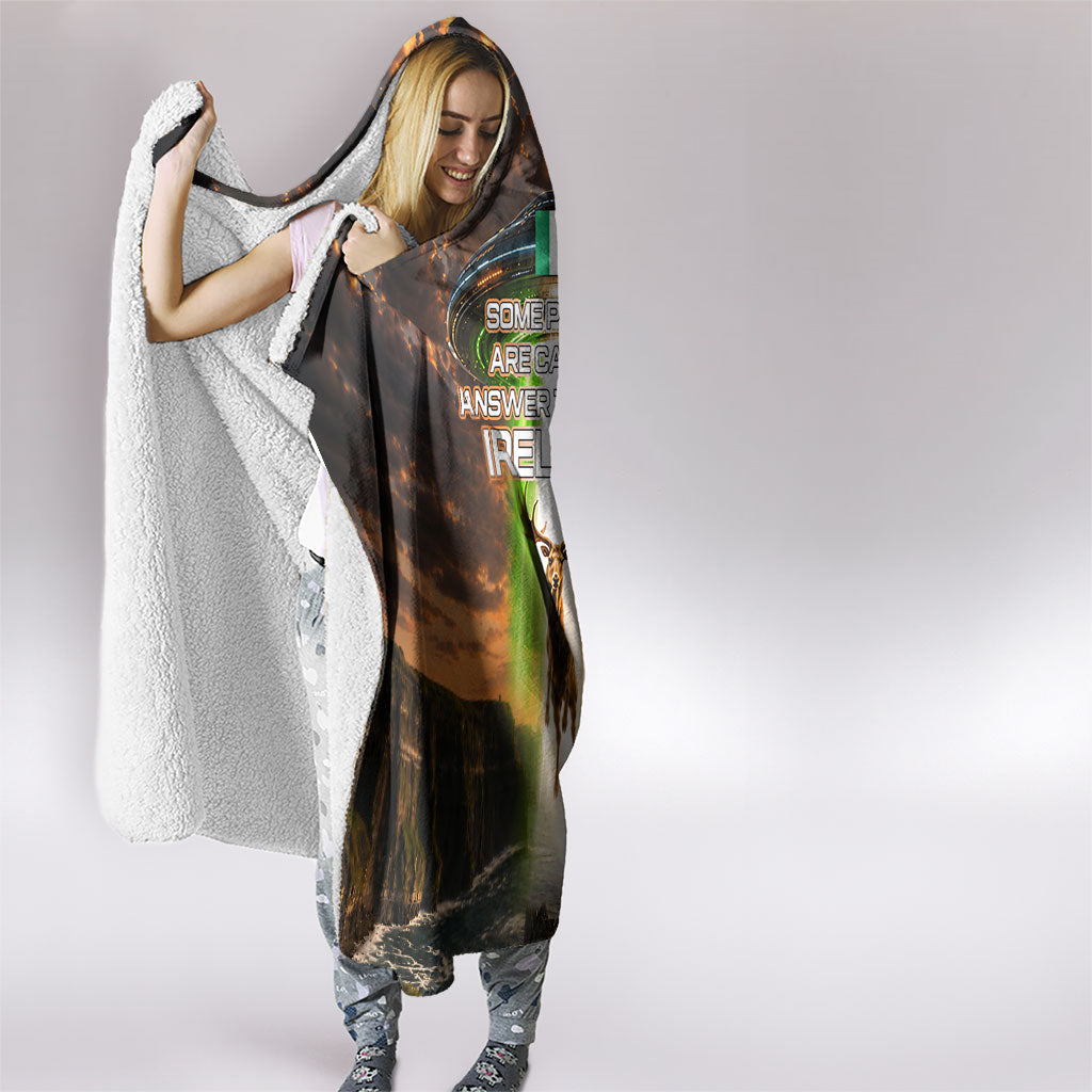 Ireland UFO Hooded Blanket Irish Landscape Answer The Call