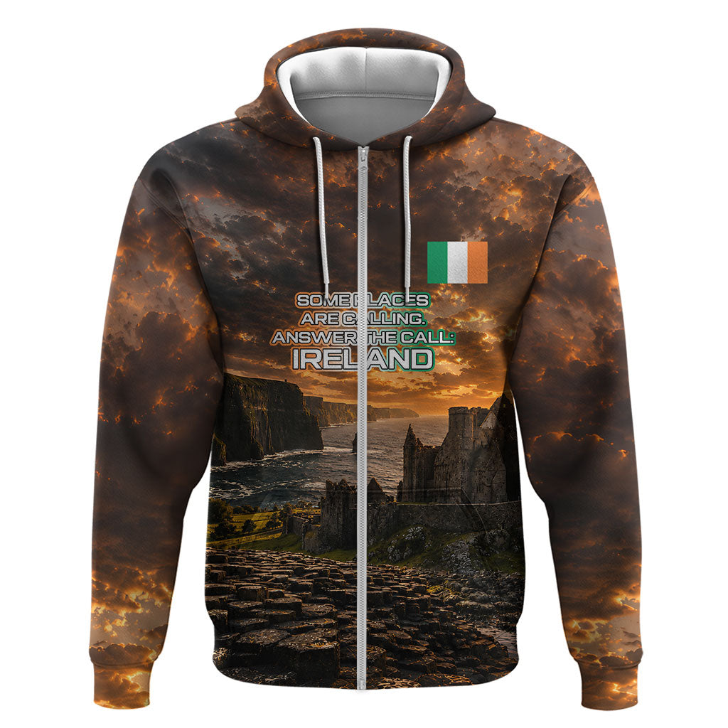 Ireland UFO Hoodie Irish Landscape Answer The Call