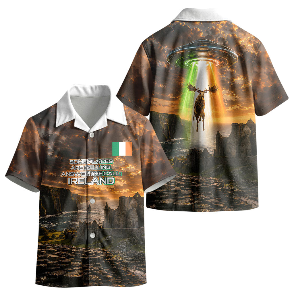 Ireland UFO Kid Hawaiian Shirt Irish Landscape Answer The Call