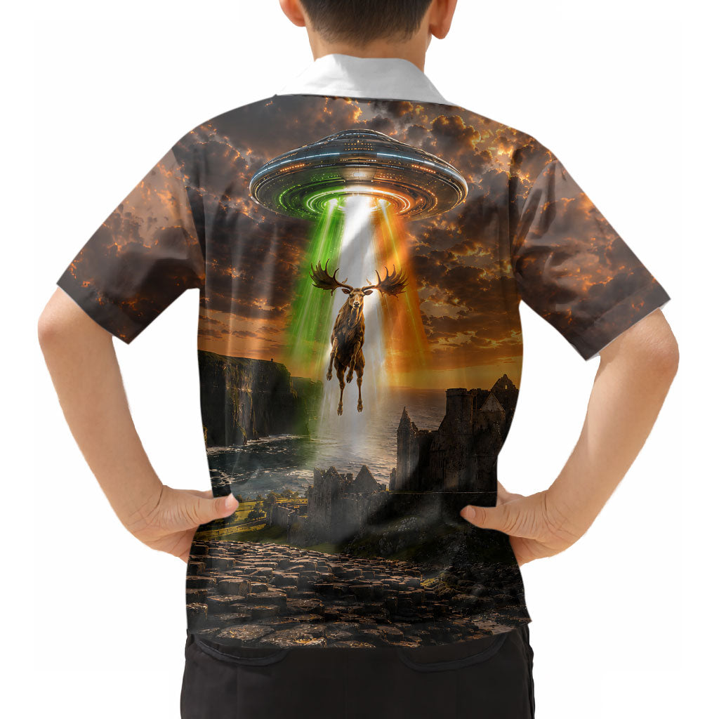 Ireland UFO Kid Hawaiian Shirt Irish Landscape Answer The Call