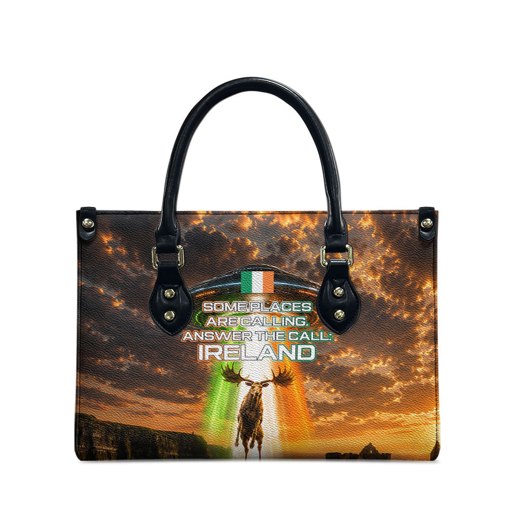 Ireland UFO Leather Bag Irish Landscape Answer The Call
