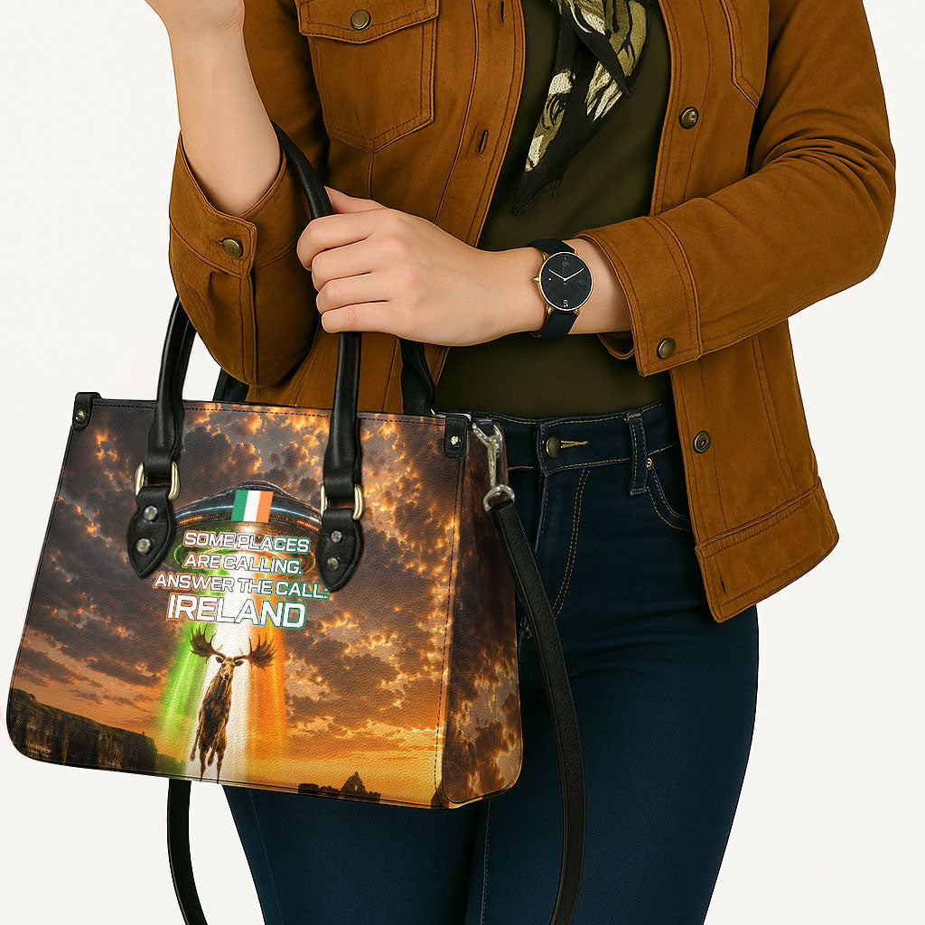 Ireland UFO Leather Bag Irish Landscape Answer The Call