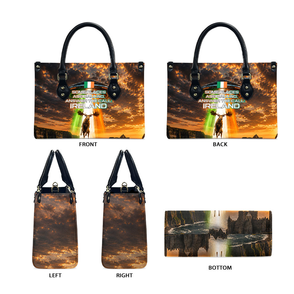 Ireland UFO Leather Bag Irish Landscape Answer The Call