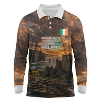 Ireland UFO Long Sleeve Polo Shirt Irish Landscape Answer The Call