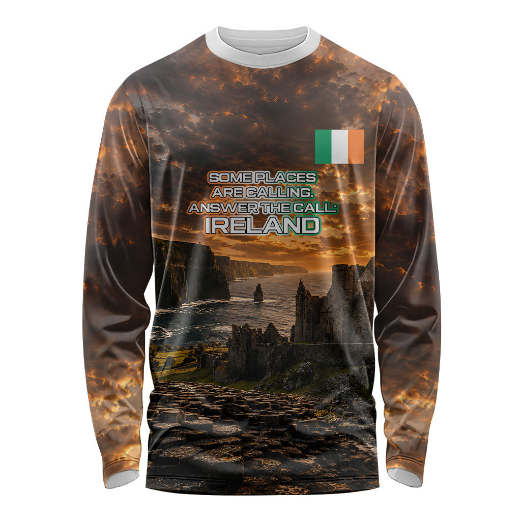Ireland UFO Long Sleeve Shirt Irish Landscape Answer The Call