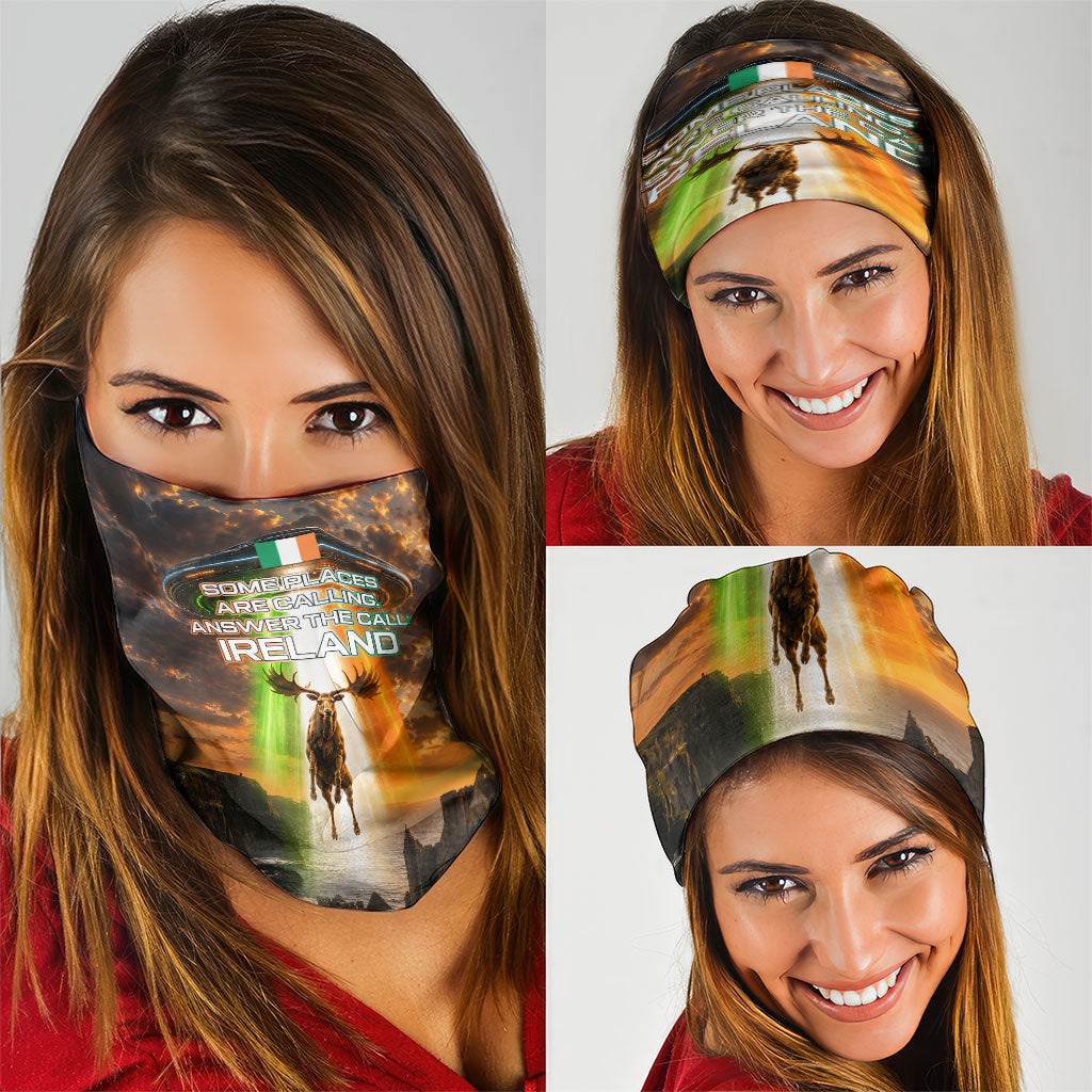 Ireland UFO Neck Gaiter Irish Landscape Answer The Call