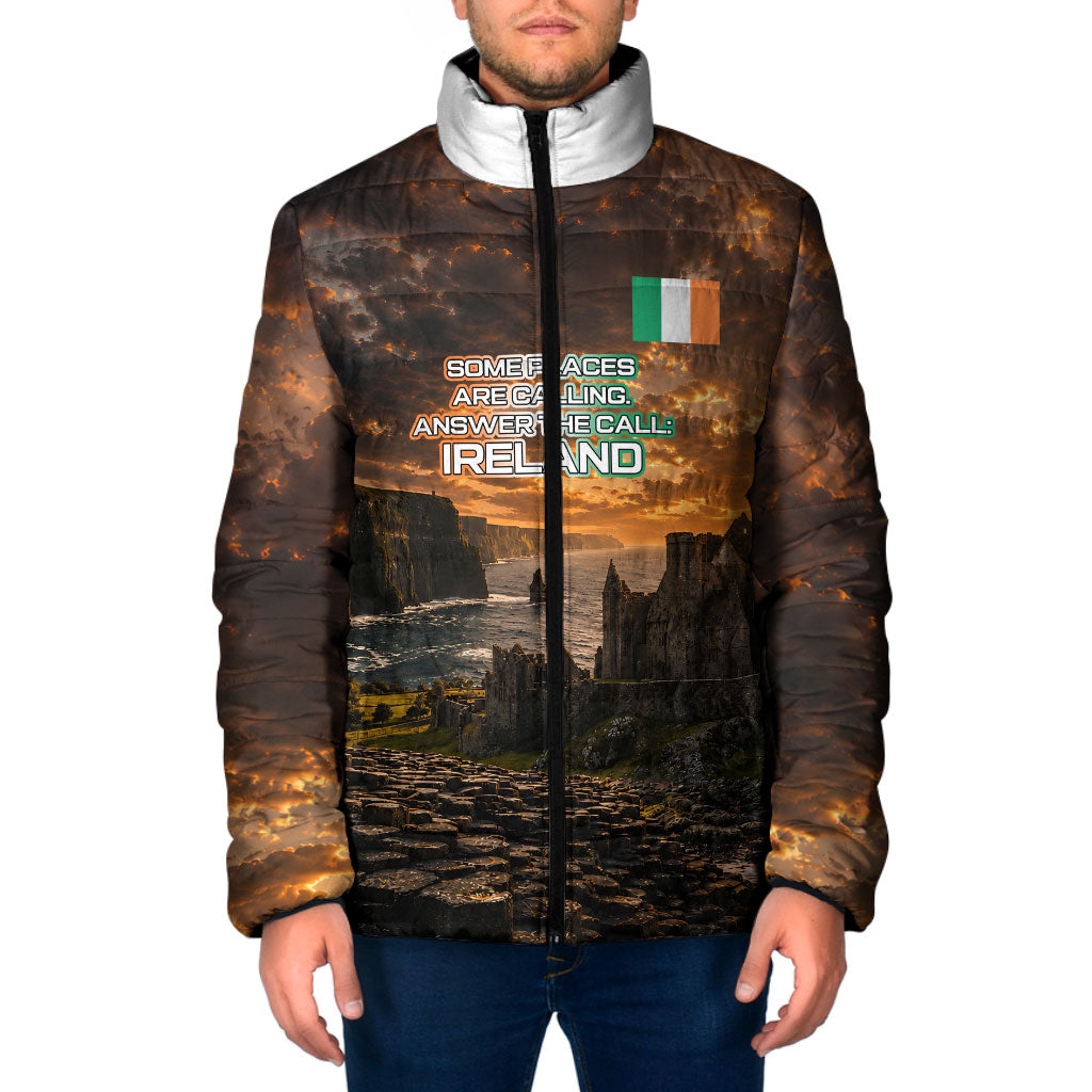 Ireland UFO Padded Jacket Irish Landscape Answer The Call