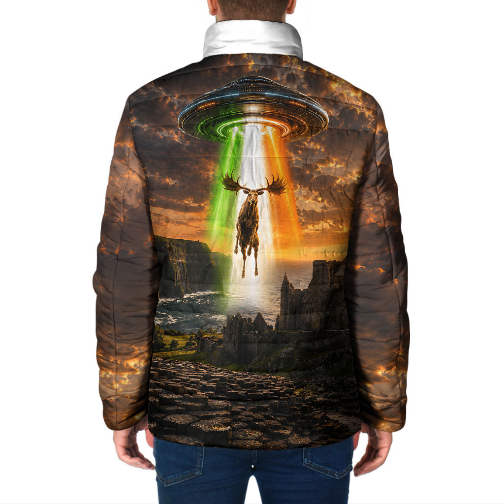 Ireland UFO Padded Jacket Irish Landscape Answer The Call