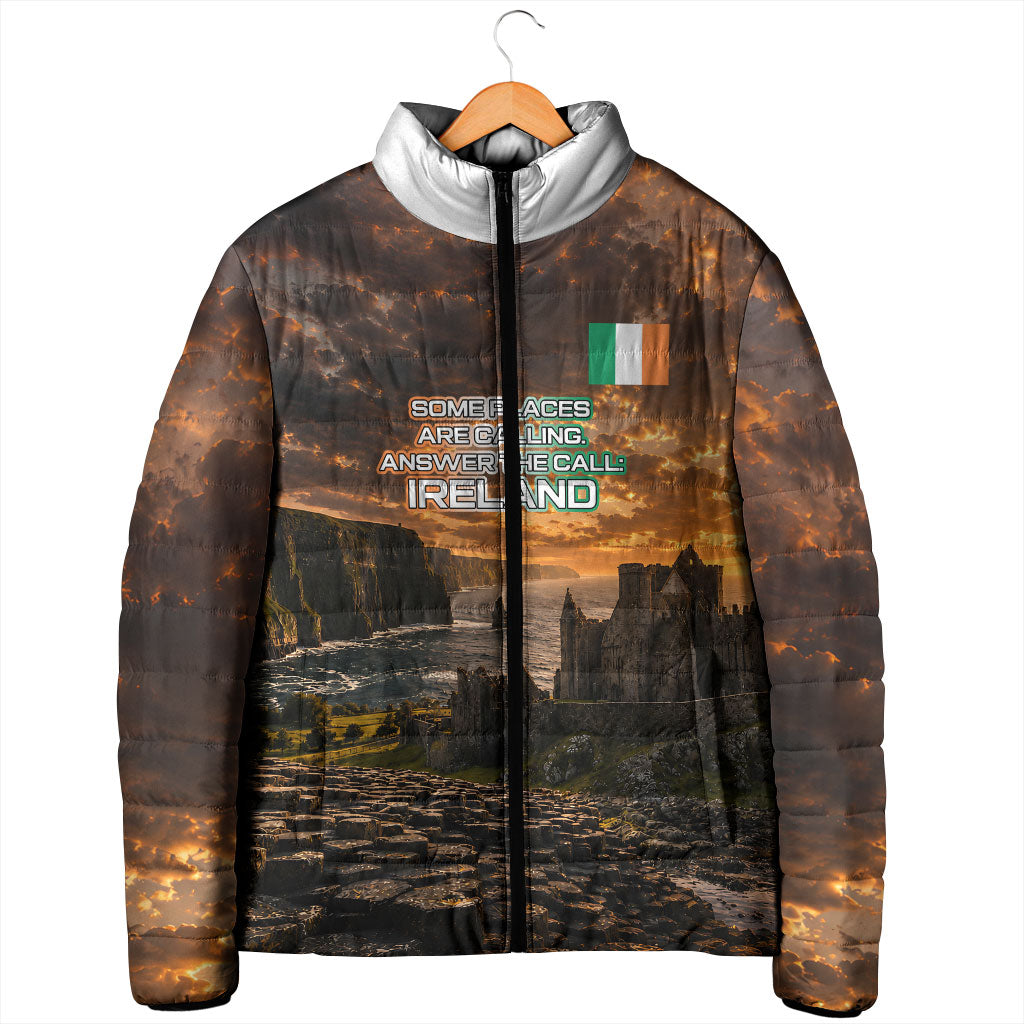 Ireland UFO Padded Jacket Irish Landscape Answer The Call