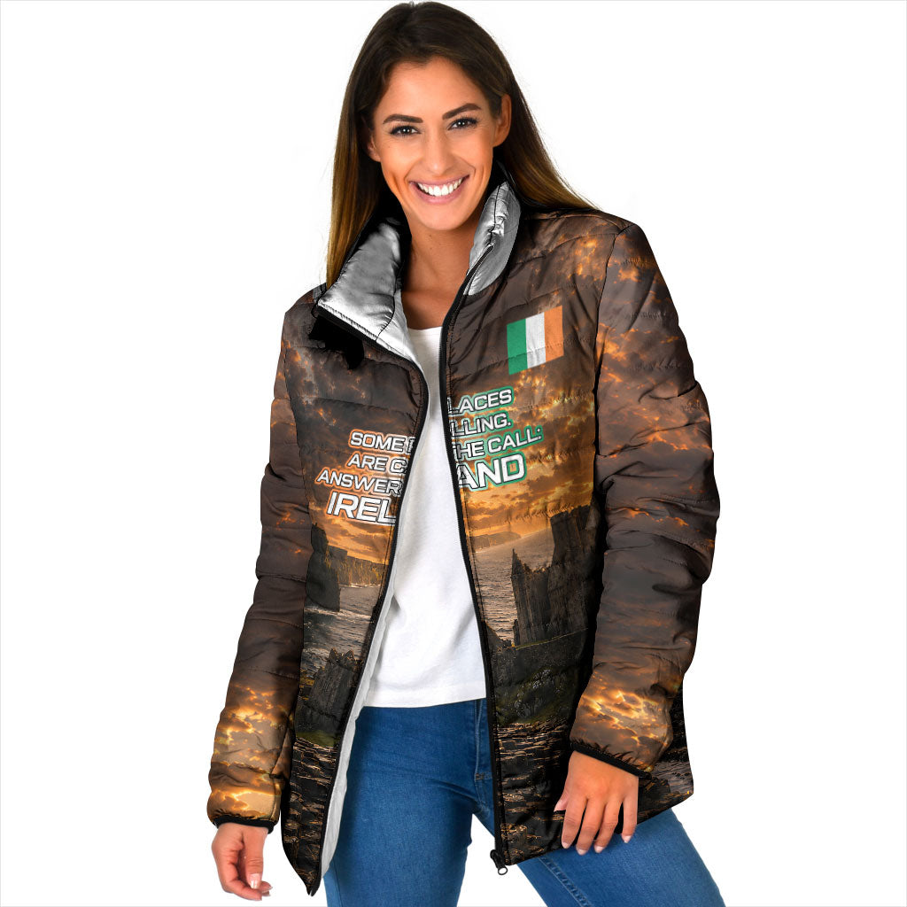 Ireland UFO Padded Jacket Irish Landscape Answer The Call