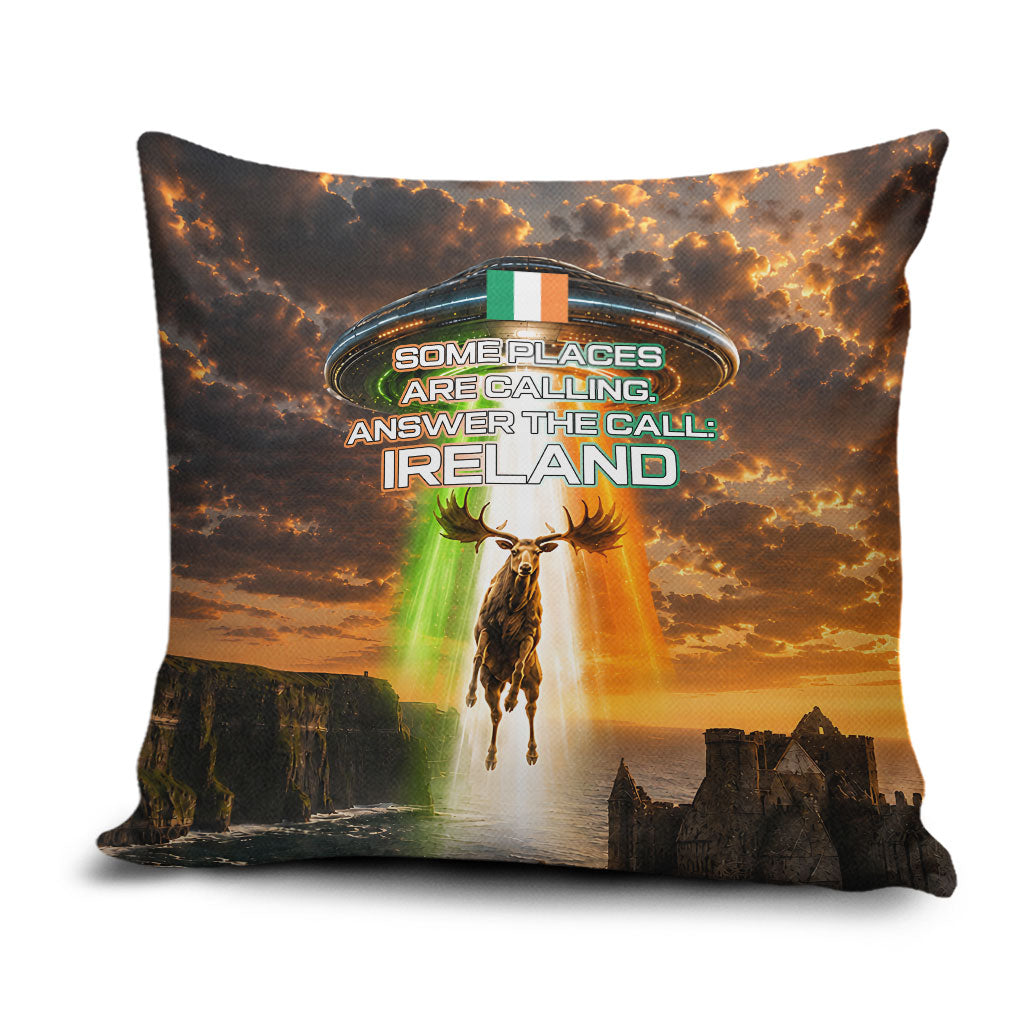 Ireland UFO Pillow Cover Irish Landscape Answer The Call