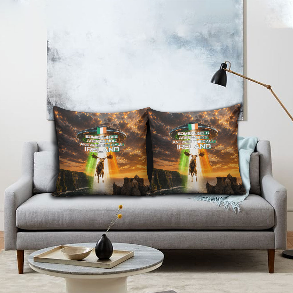 Ireland UFO Pillow Cover Irish Landscape Answer The Call