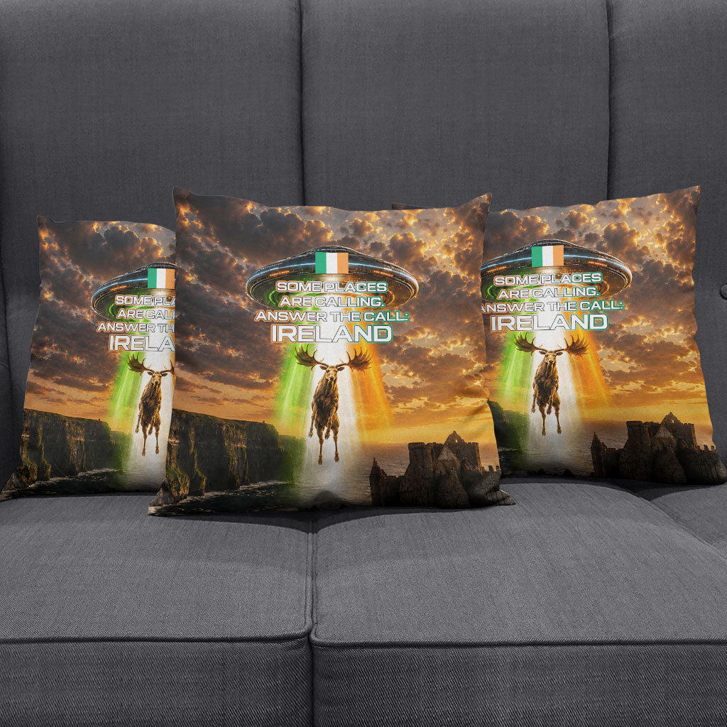 Ireland UFO Pillow Cover Irish Landscape Answer The Call
