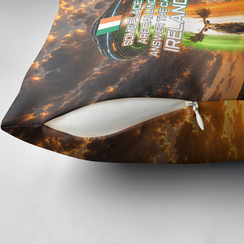 Ireland UFO Pillow Cover Irish Landscape Answer The Call