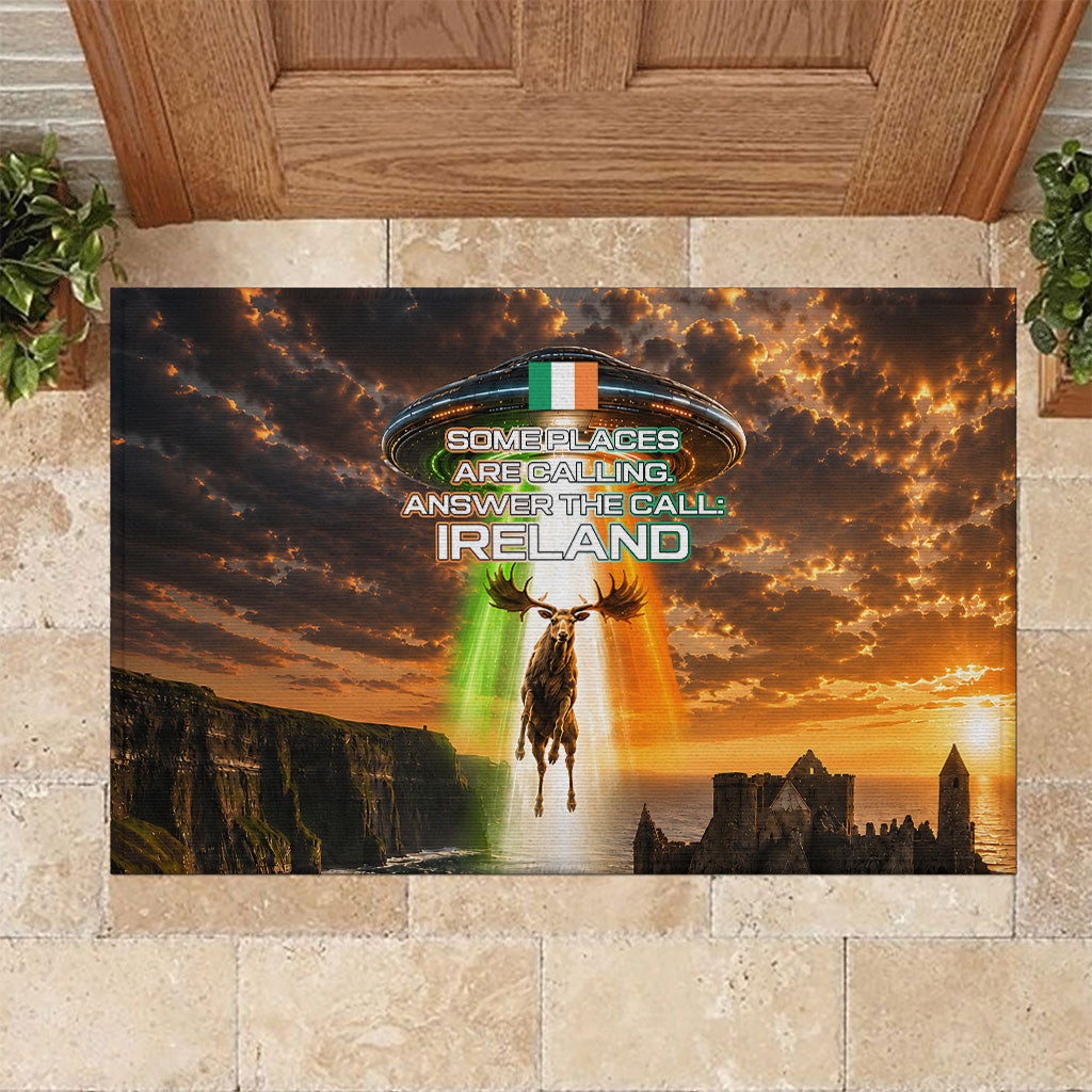 Ireland UFO Rubber Doormat Irish Landscape Answer The Call