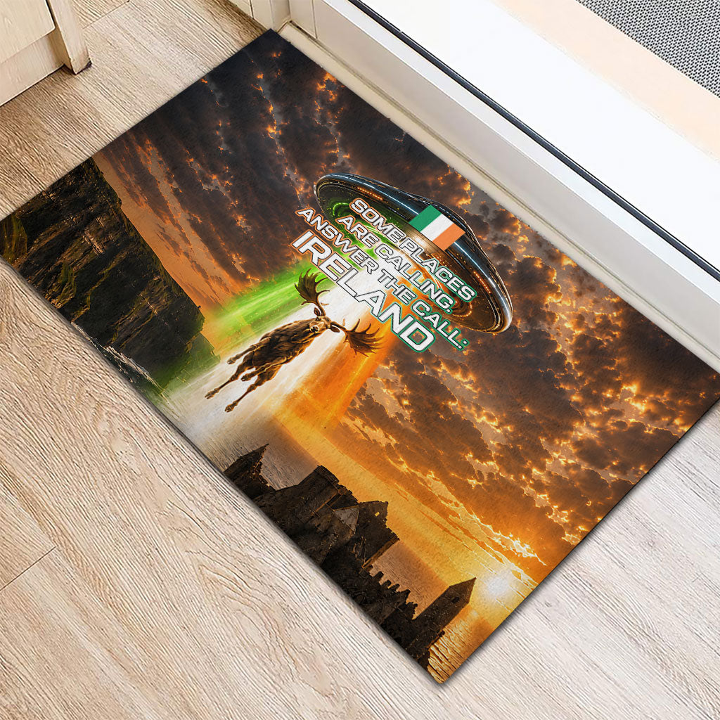 Ireland UFO Rubber Doormat Irish Landscape Answer The Call