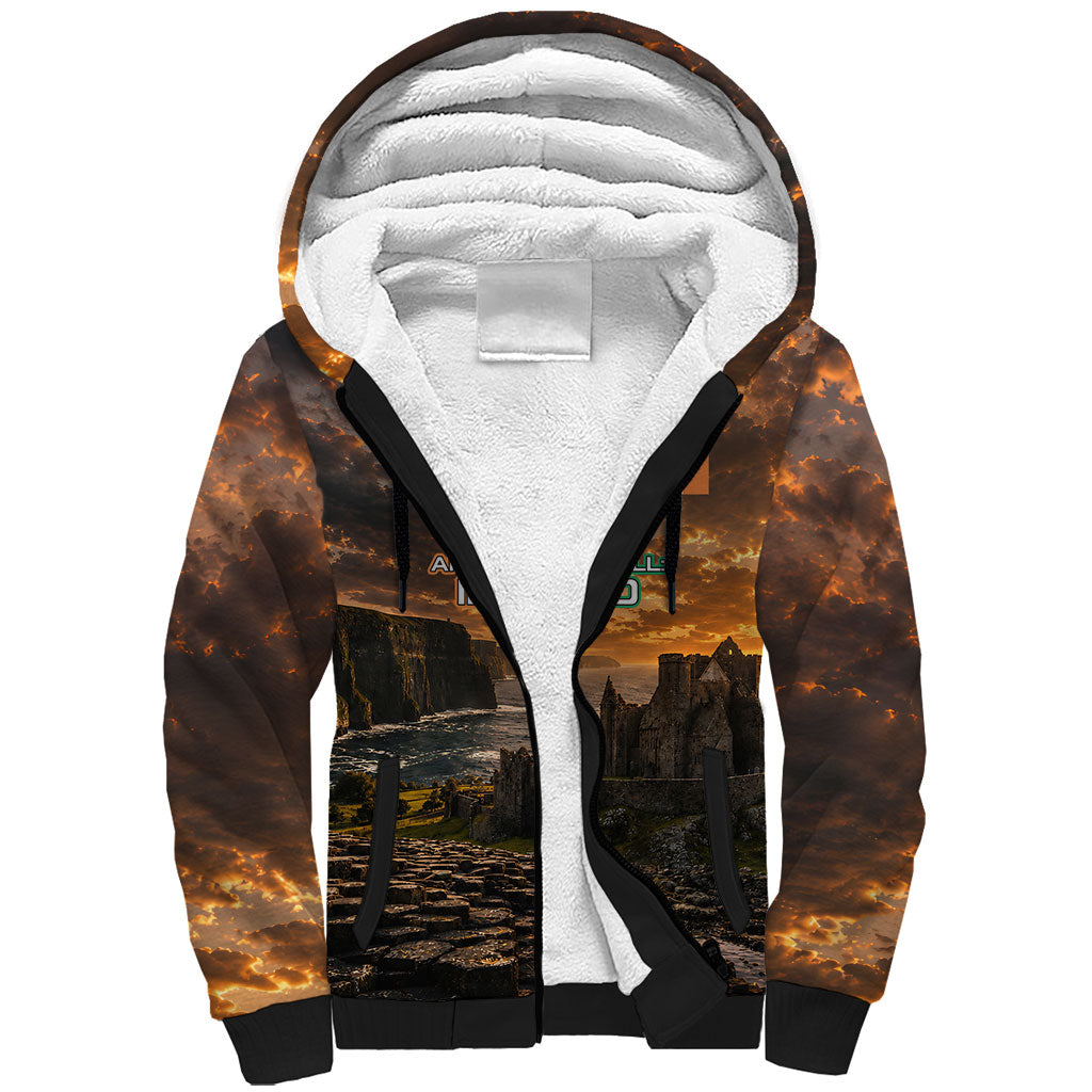 Ireland UFO Sherpa Hoodie Irish Landscape Answer The Call