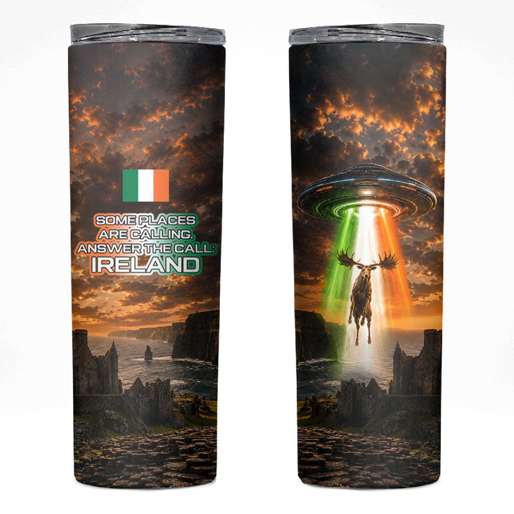Ireland UFO Skinny Tumbler Irish Landscape Answer The Call