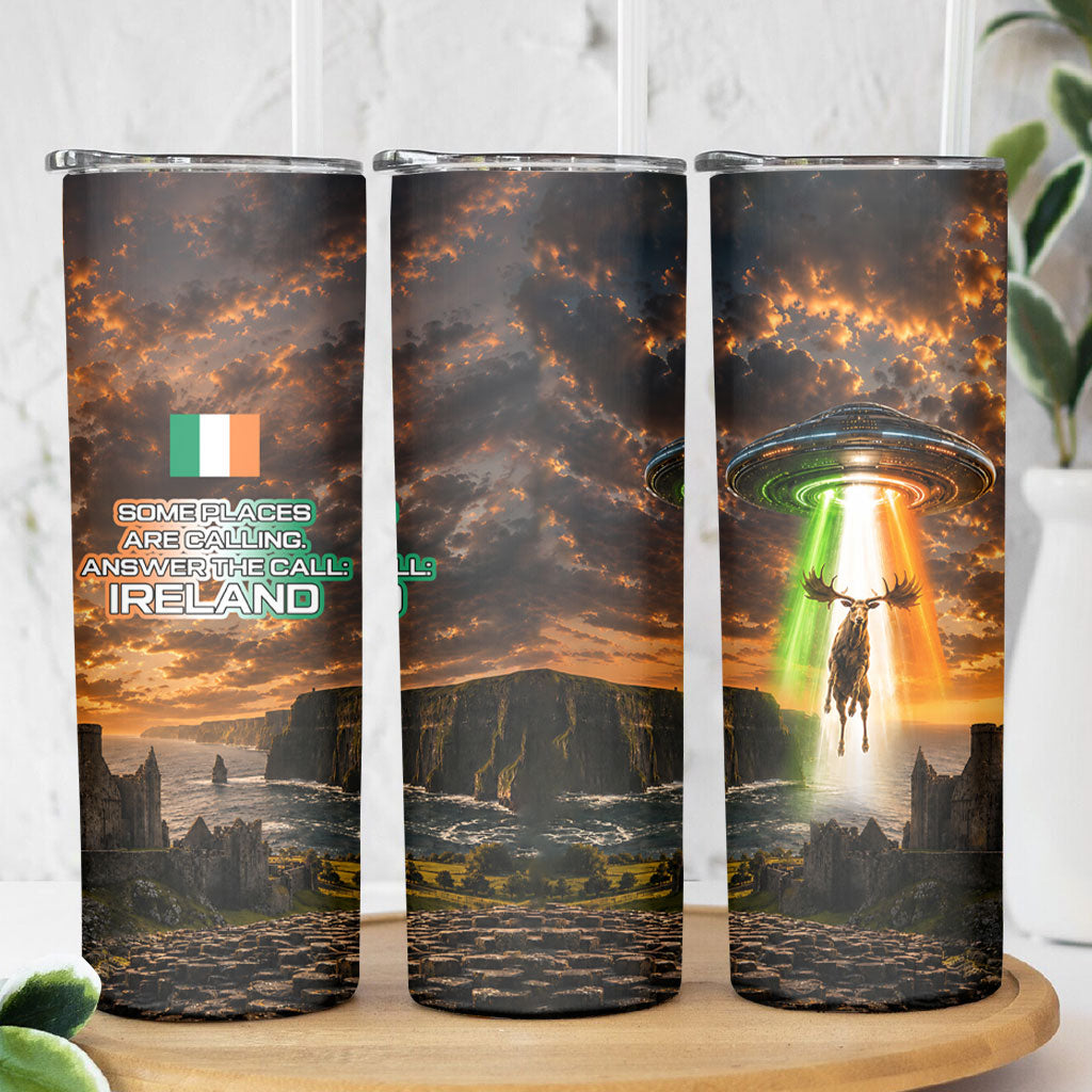Ireland UFO Skinny Tumbler Irish Landscape Answer The Call