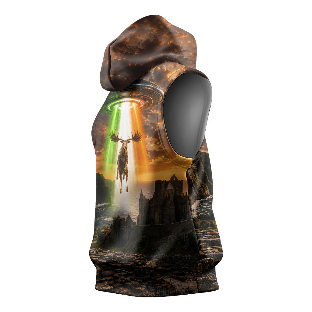 Ireland UFO Sleeveless Hoodie Irish Landscape Answer The Call
