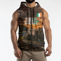 Ireland UFO Sleeveless Zip Hoodie Irish Landscape Answer The Call