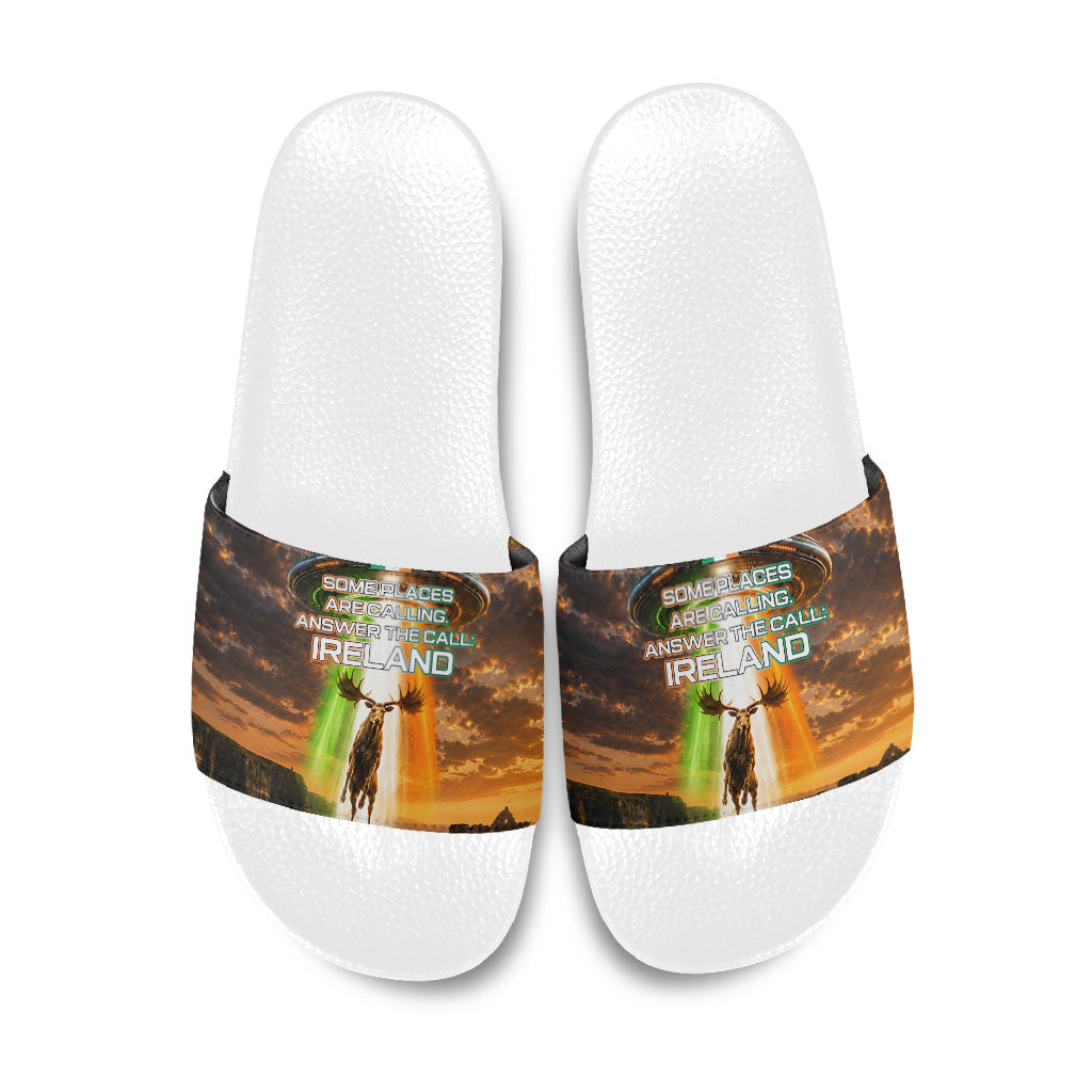 Ireland UFO Slide Sandals Irish Landscape Answer The Call