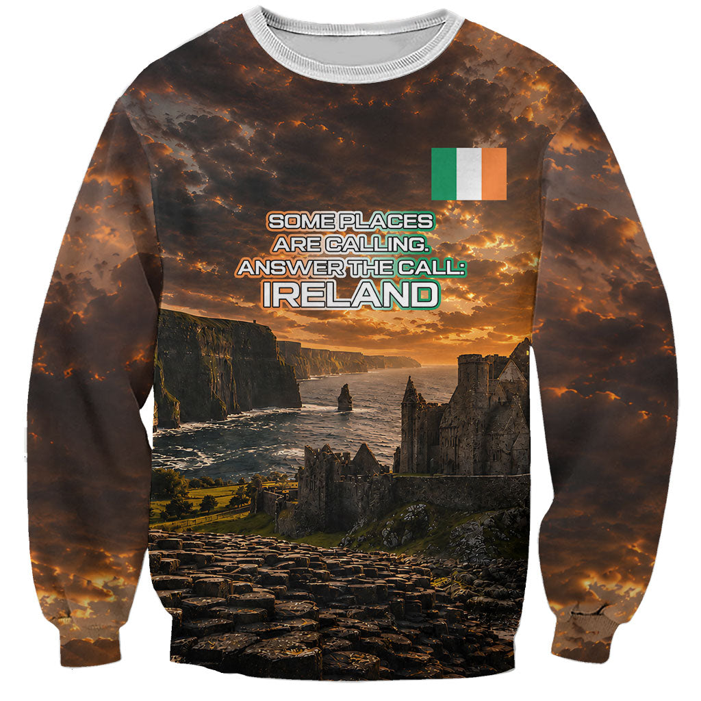 Ireland UFO Sweatshirt Irish Landscape Answer The Call
