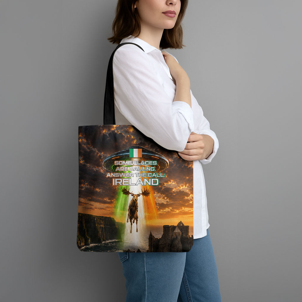 Ireland UFO Tote Bag Irish Landscape Answer The Call