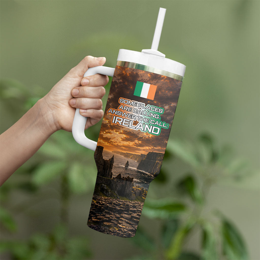 Ireland UFO Tumbler With Handle Irish Landscape Answer The Call