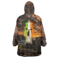 Ireland UFO Wearable Blanket Hoodie Irish Landscape Answer The Call