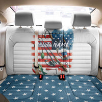 American Flag Fishing Back Car Seat Cover with Fishing Rods and Lures Watercolor Style Design - Wonder Print Shop