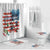 American Flag Fishing Bathroom Set with Fishing Rods and Lures Watercolor Style Design - Wonder Print Shop